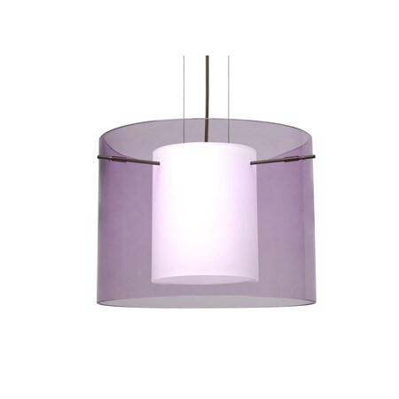 Pahu 16 Cable Pendant, Trans. Amethyst/Opal, Bronze Finish, 1x150W Incandescent